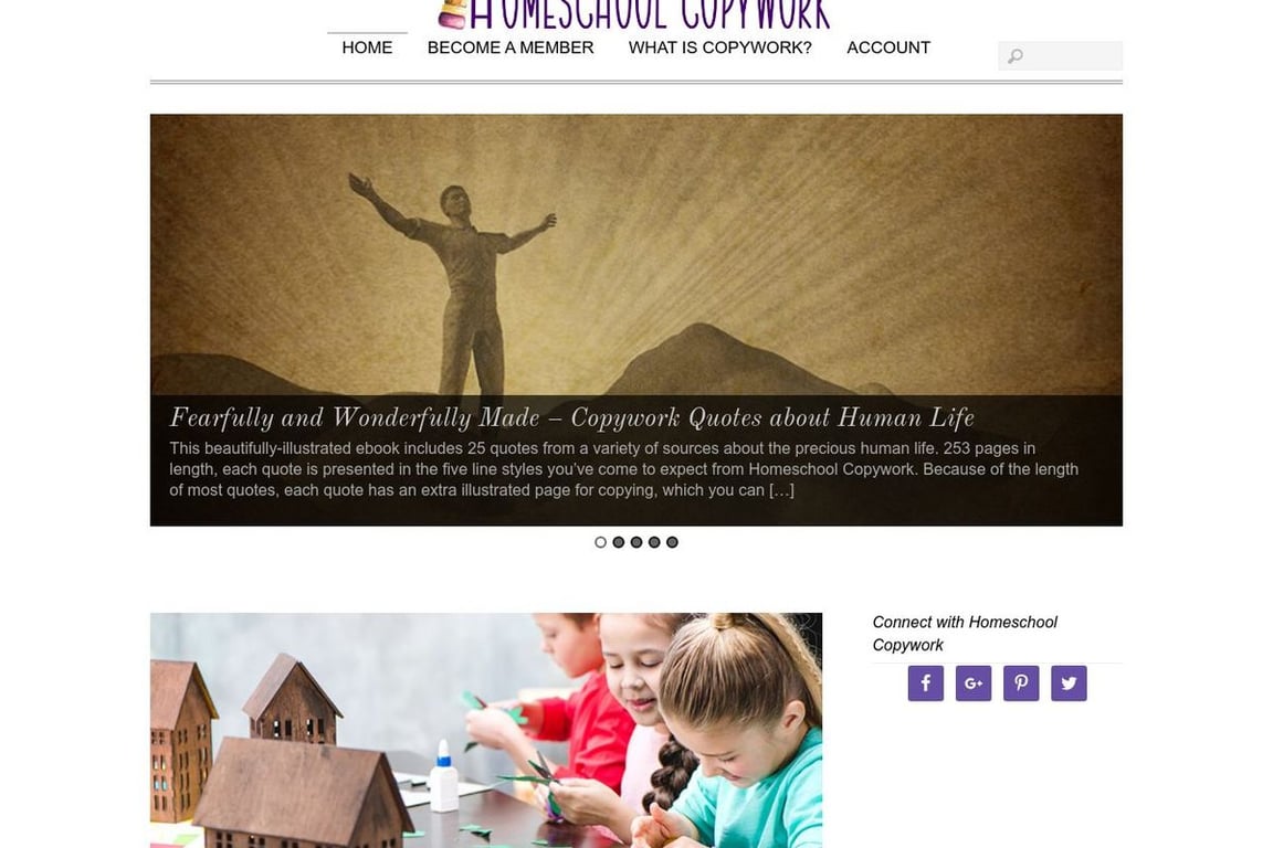 Homeschool Copywork homepage