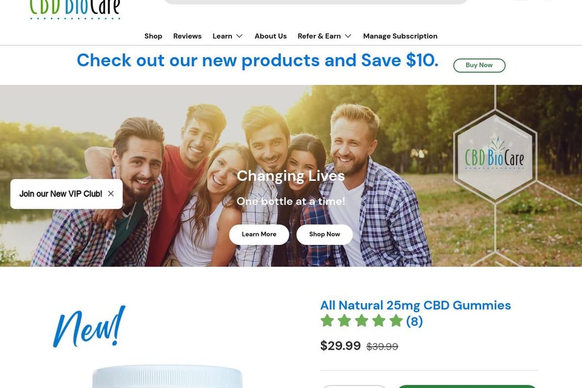 CBD BioCare homepage