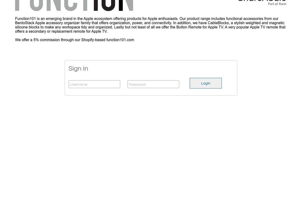 Function101 affiliate program signup page
