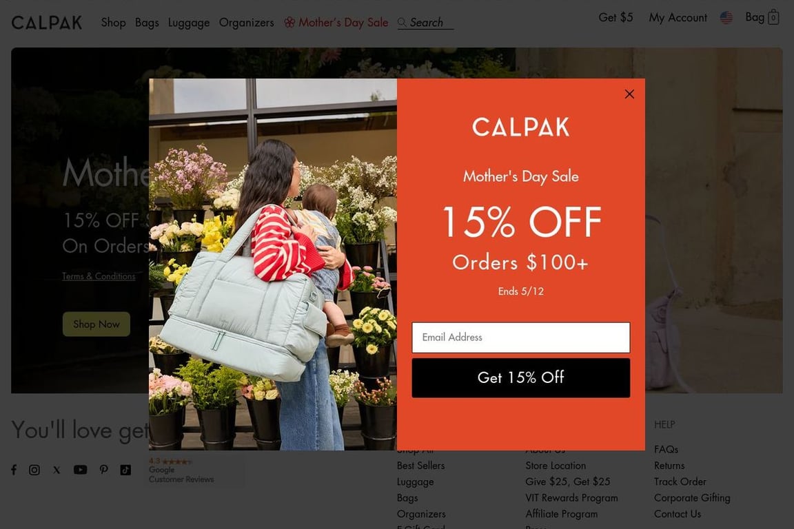 CALPAK Travel homepage