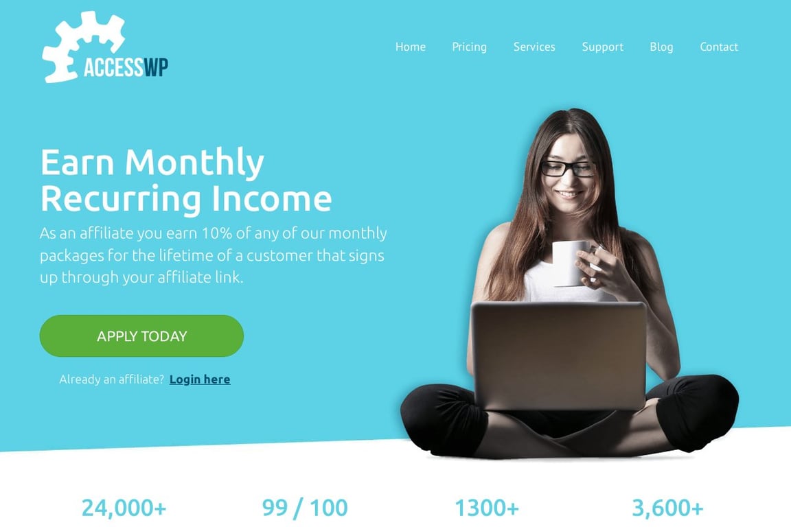 AccessWP affiliate program signup page