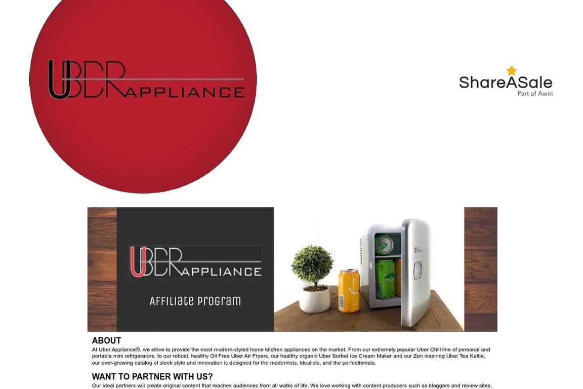 UberAppliance affiliate program signup page