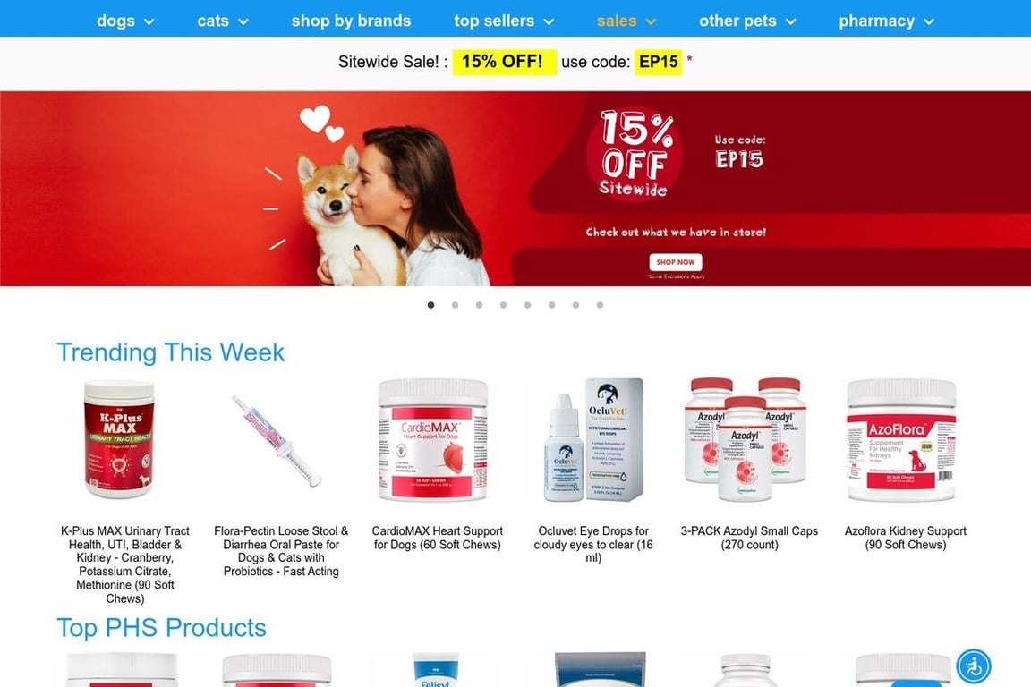 EntirelyPets homepage