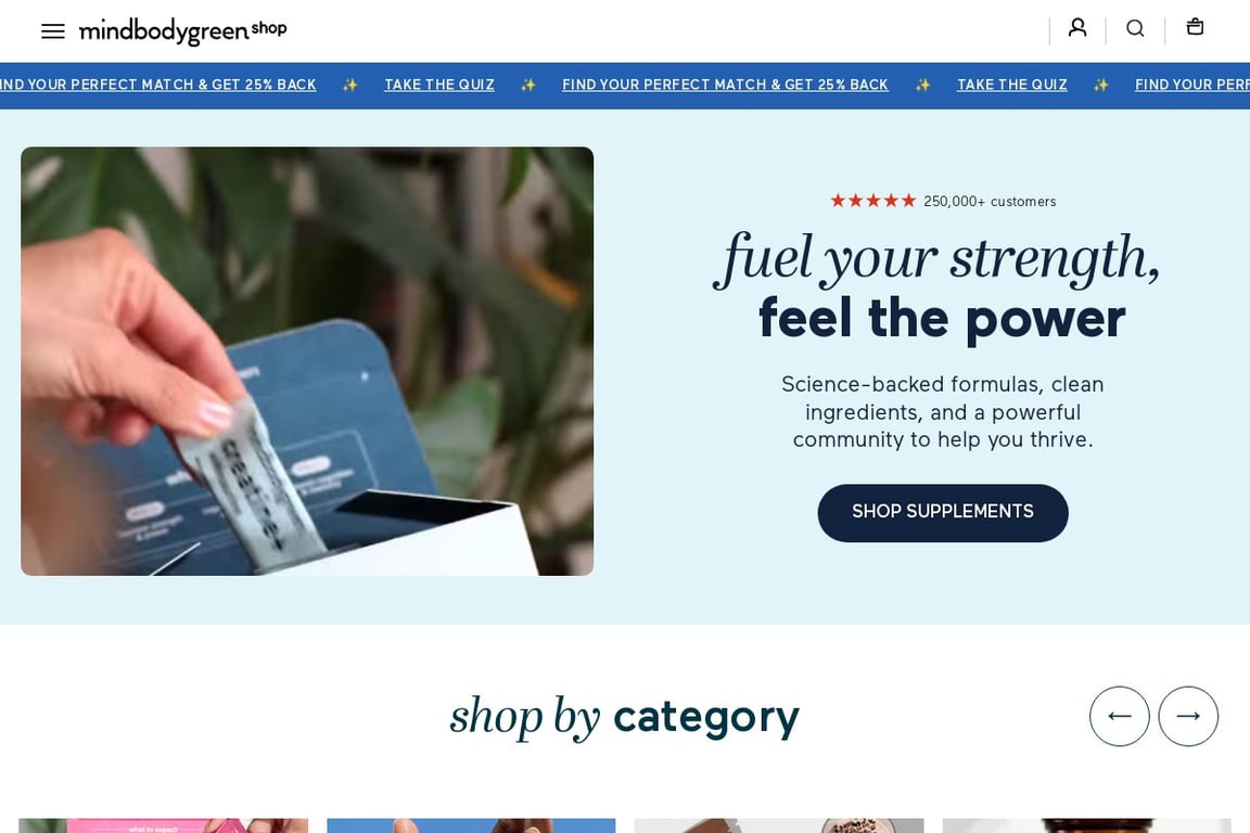 Mindbodygreen homepage