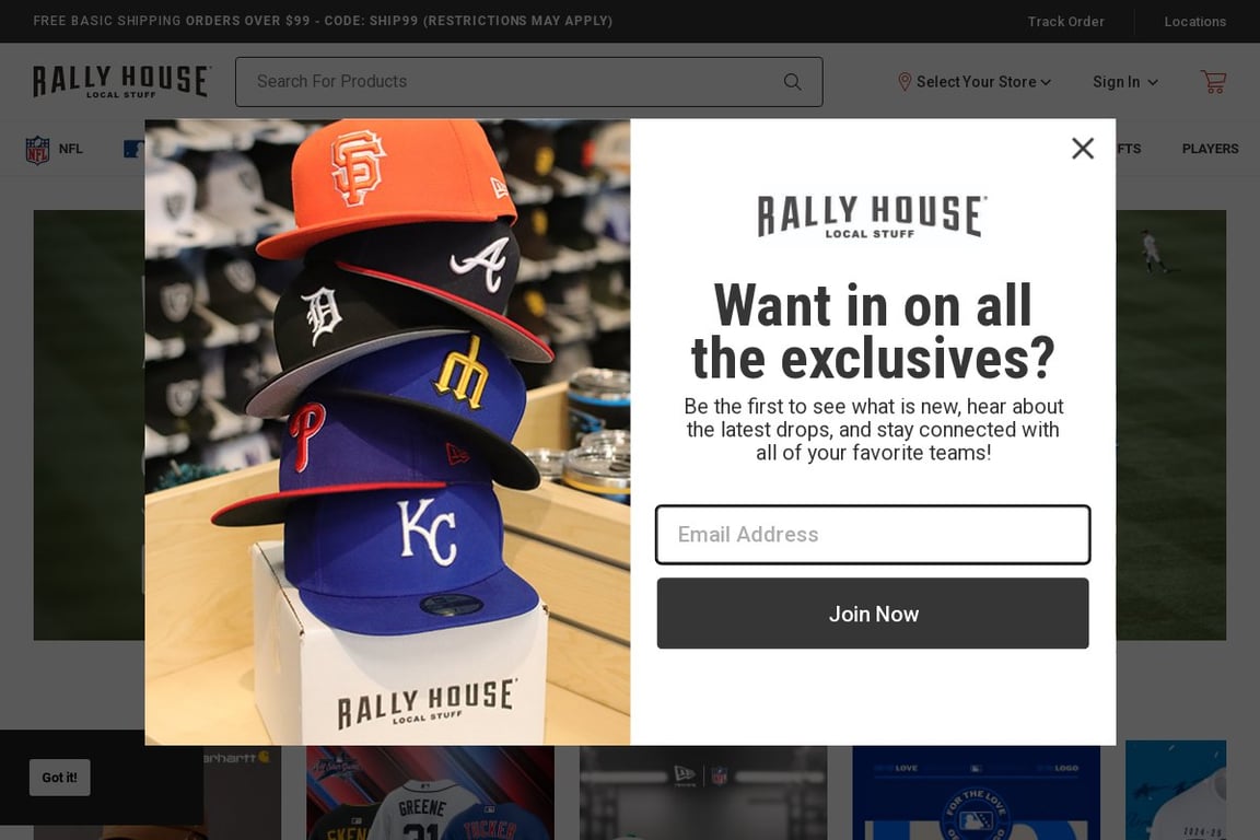 Rally House homepage