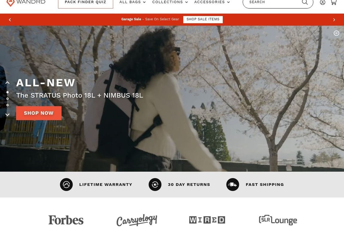WANDRD homepage