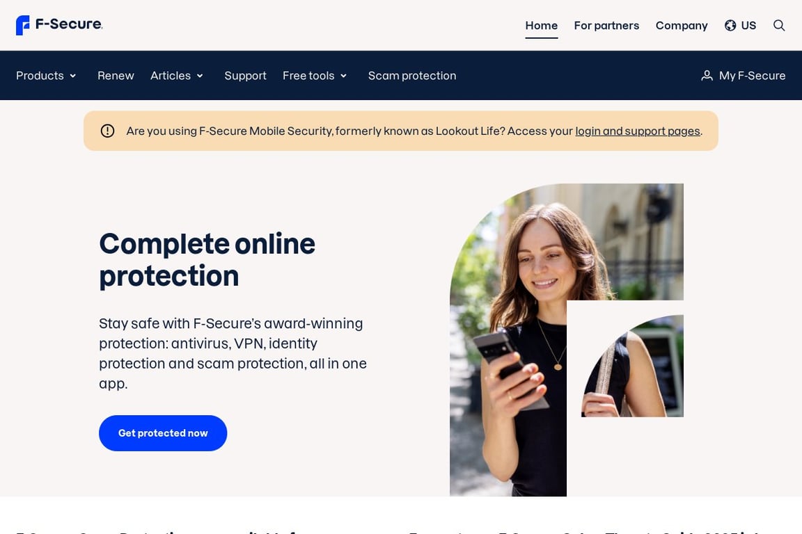 F-Secure homepage