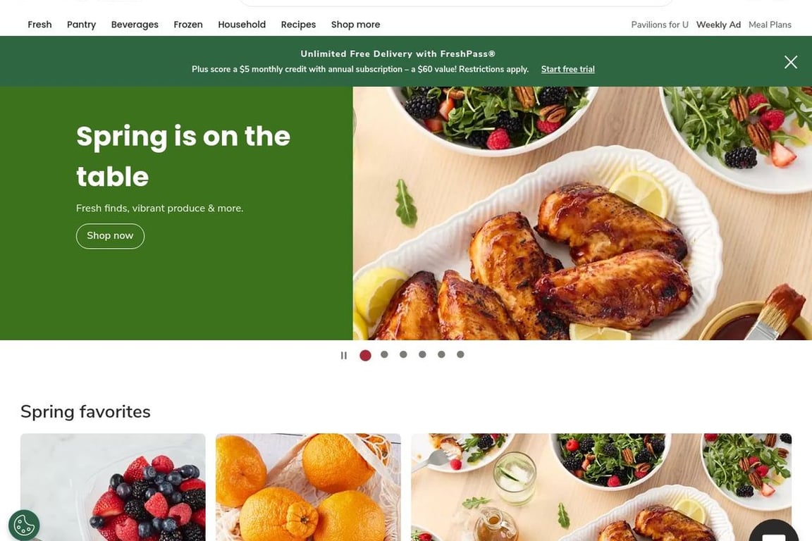 Pavilions homepage