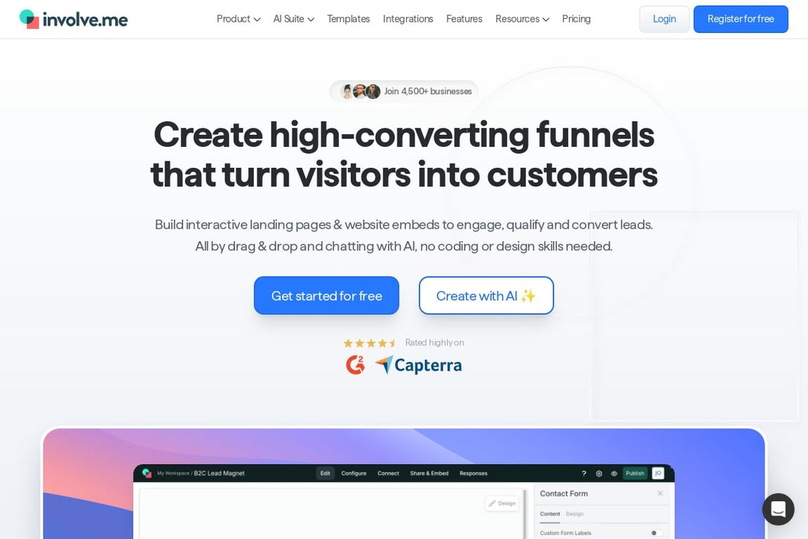 Involve.me homepage