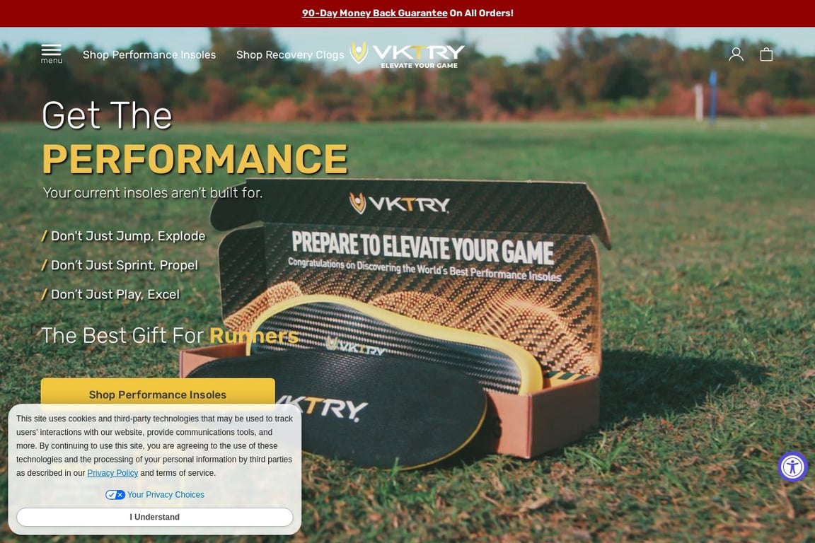 VKTRY Gear homepage