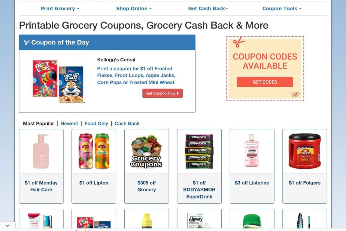 CouponSurfer.com homepage
