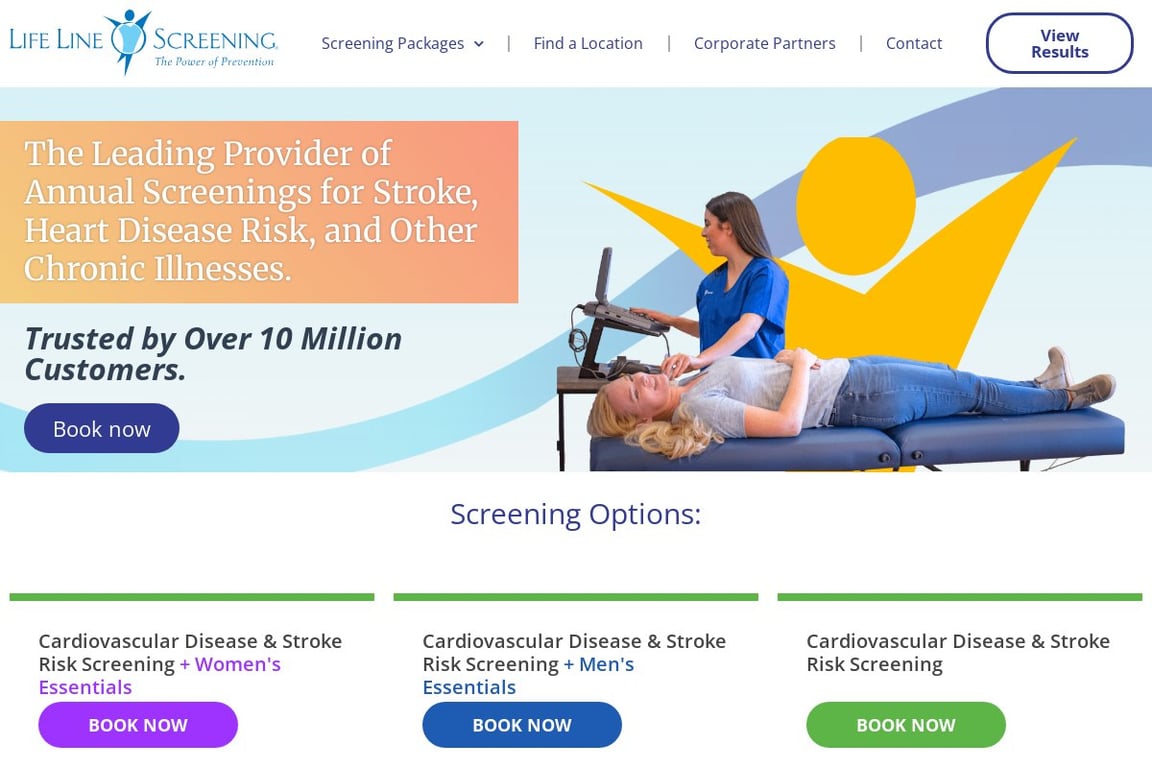 Life Line Screening homepage