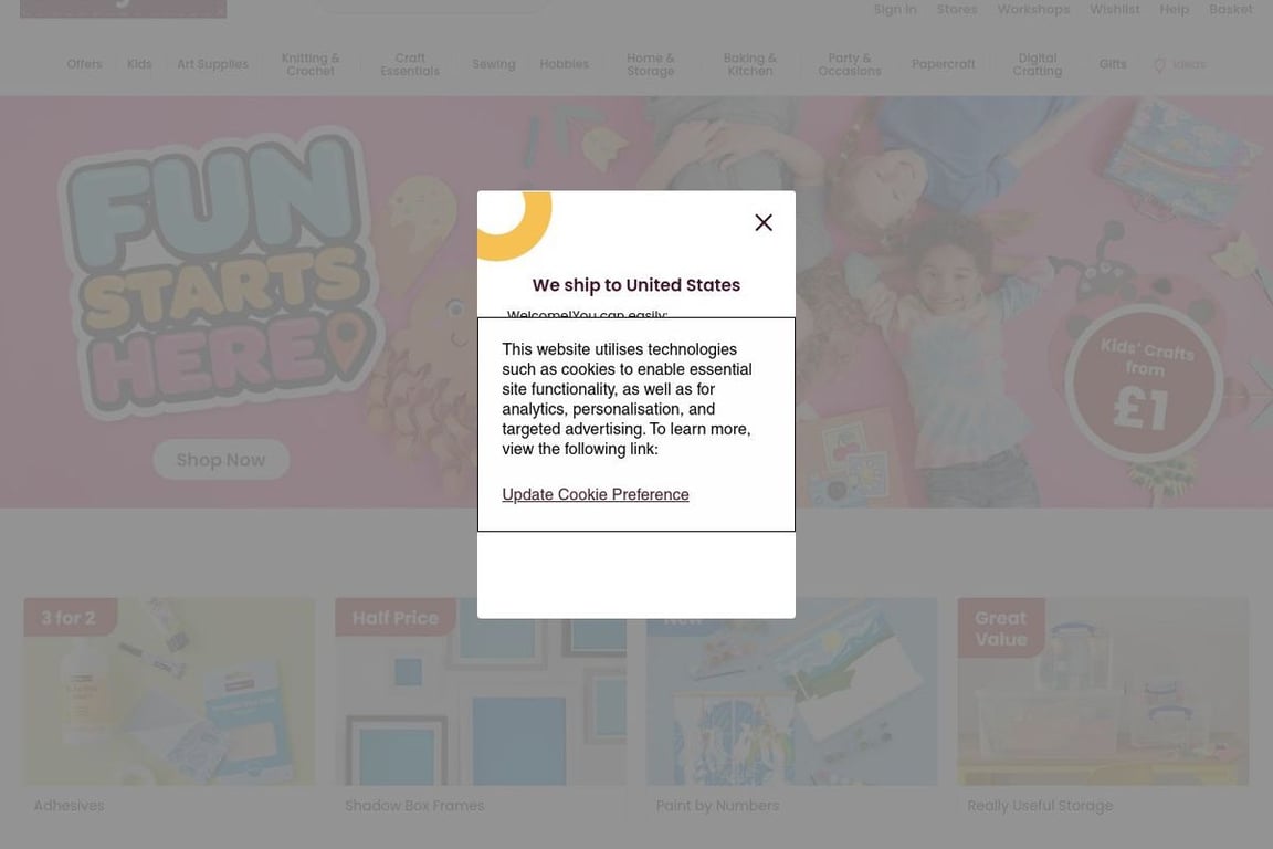 Hobbycraft affiliate program signup page