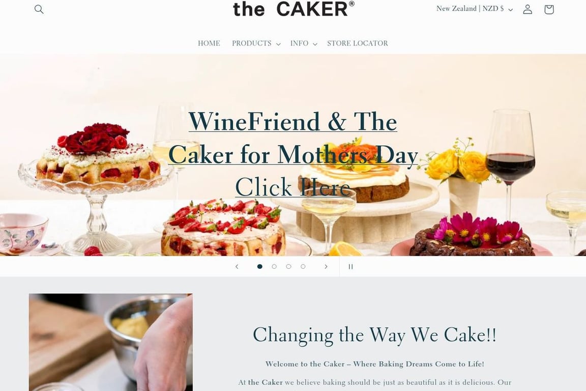 The Caker homepage