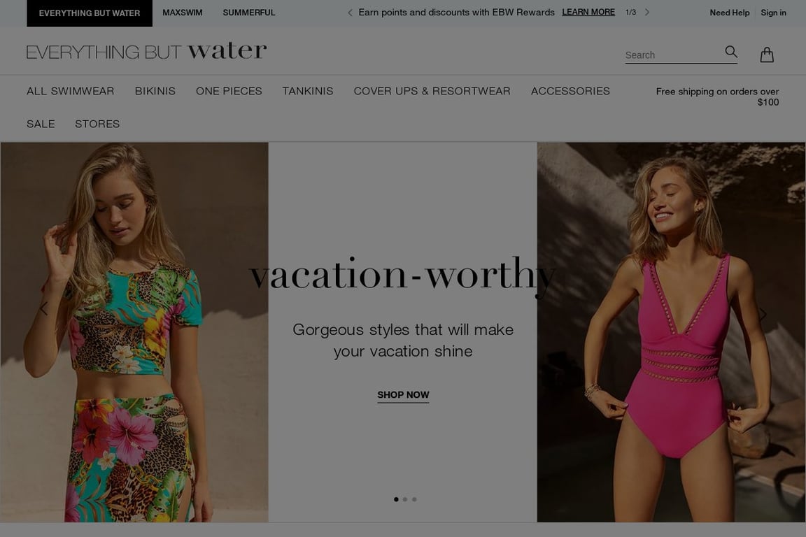Everything But Water homepage