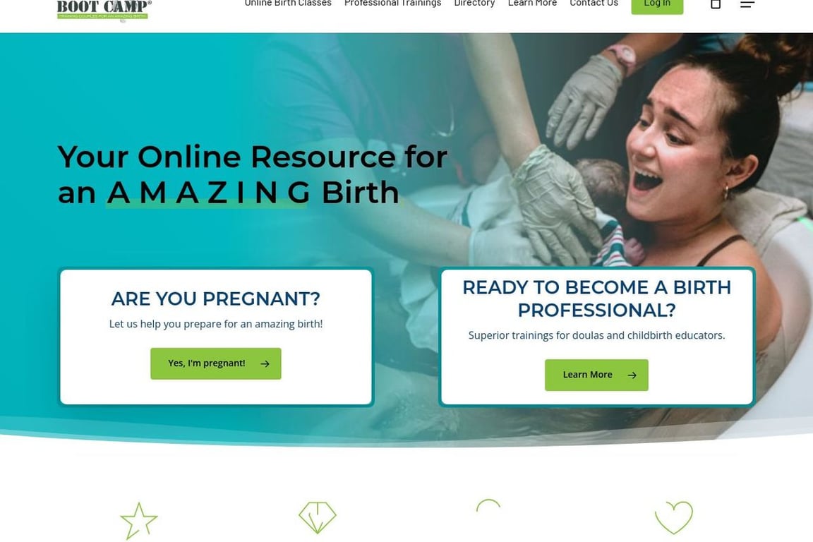 Birth Boot Camp homepage