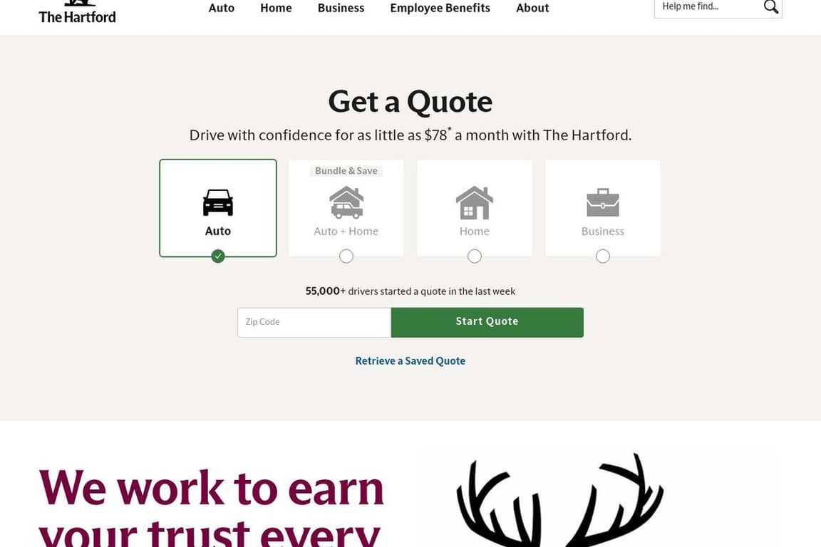 The AARP Auto Insurance Program from The Hartford homepage