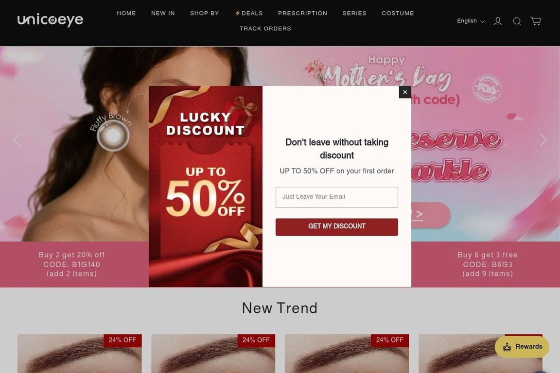Unicoeye homepage