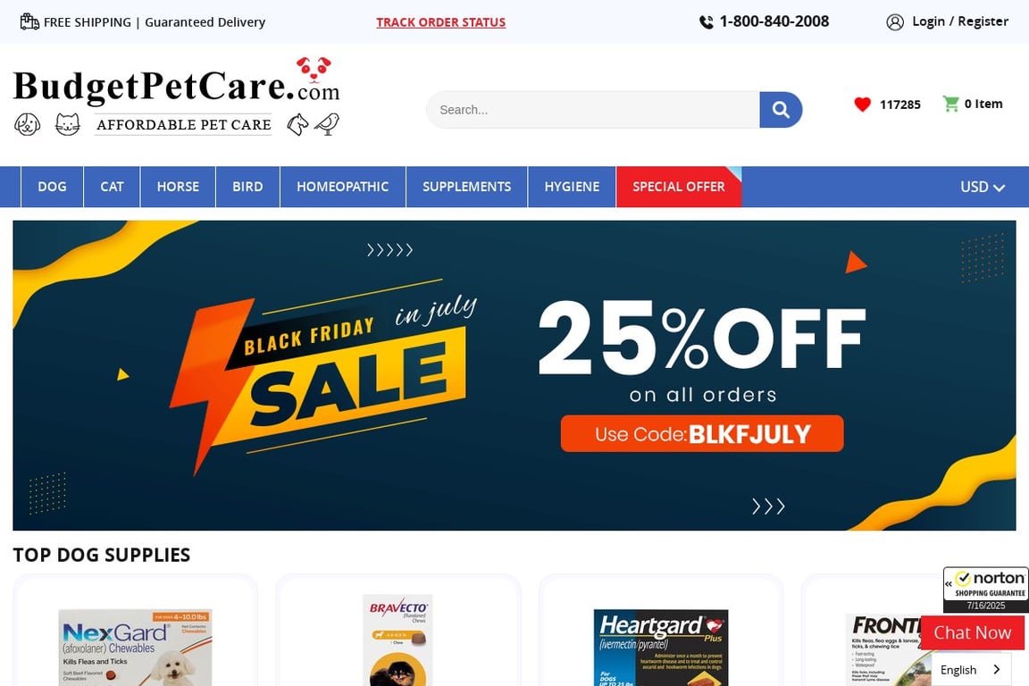 Budget Pet Care homepage