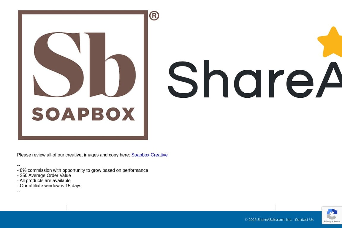 Soapbox affiliate program signup page