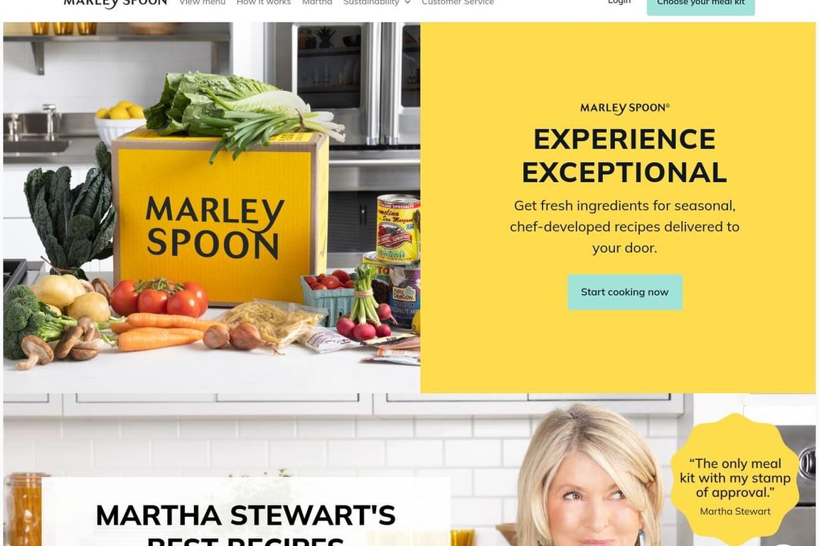 Martha Stewart & Marley Spoon homepage
