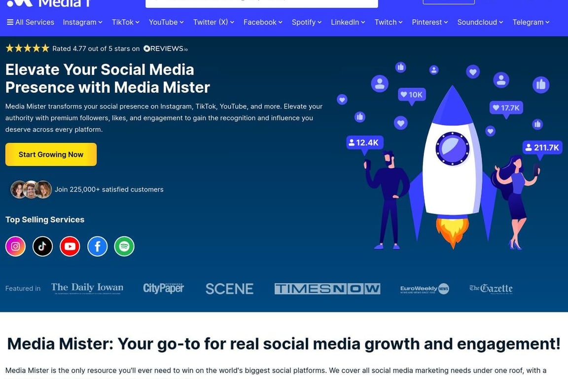 Media Mister homepage