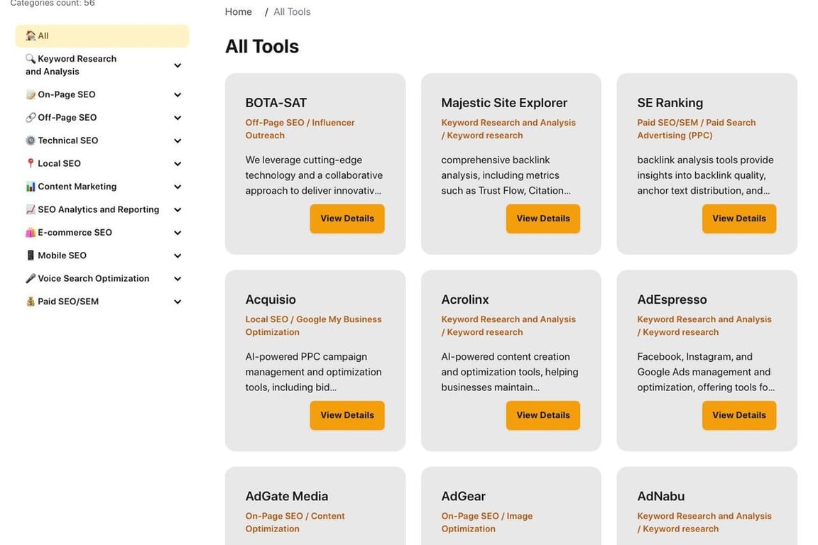 SEOprofiler homepage