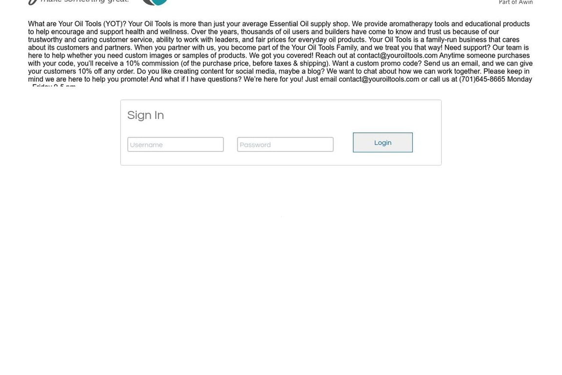 Your Oil Tools affiliate program signup page