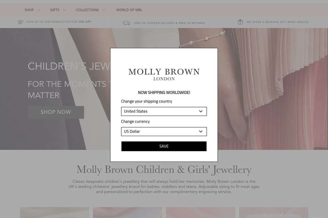Molly Brown London homepage