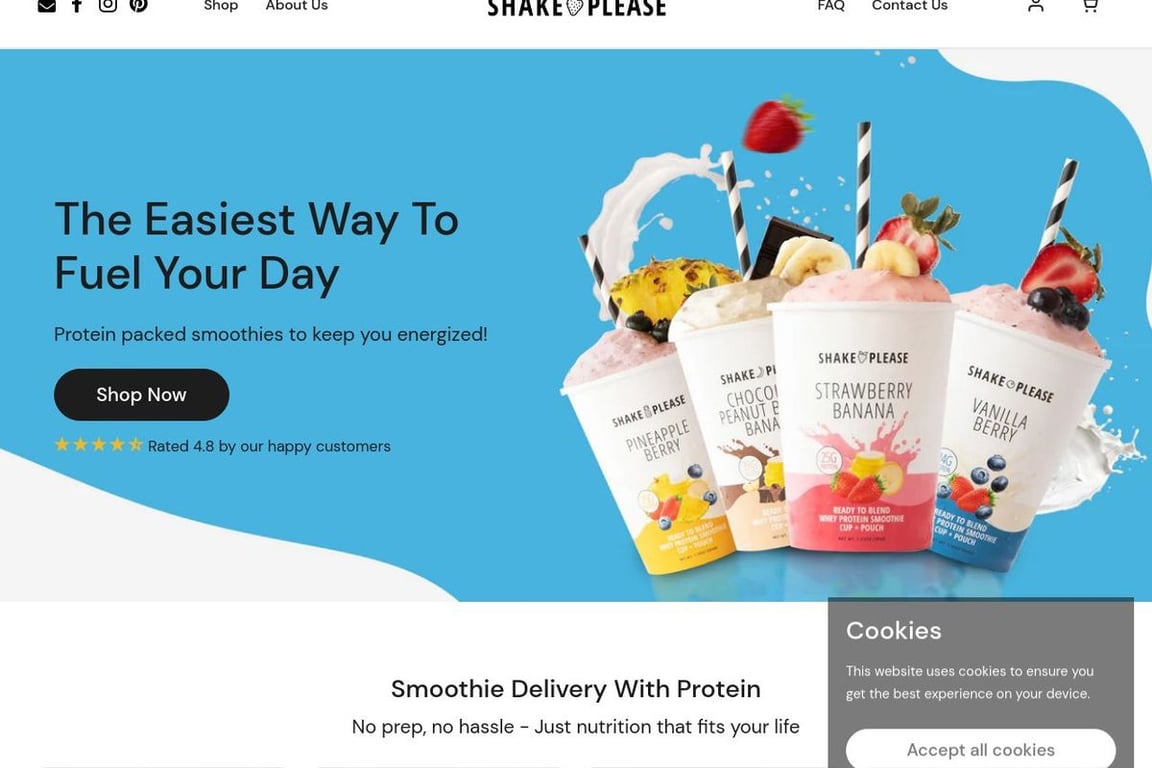 ShakePlease homepage