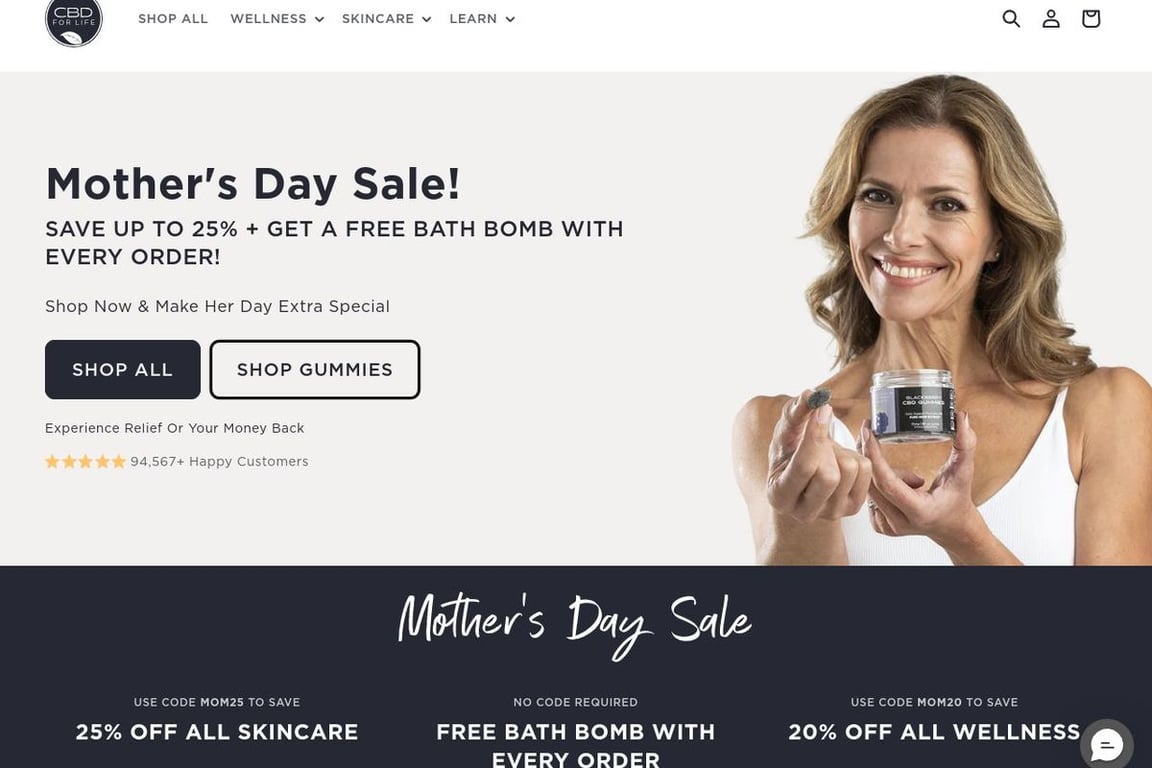 CBD For Life homepage