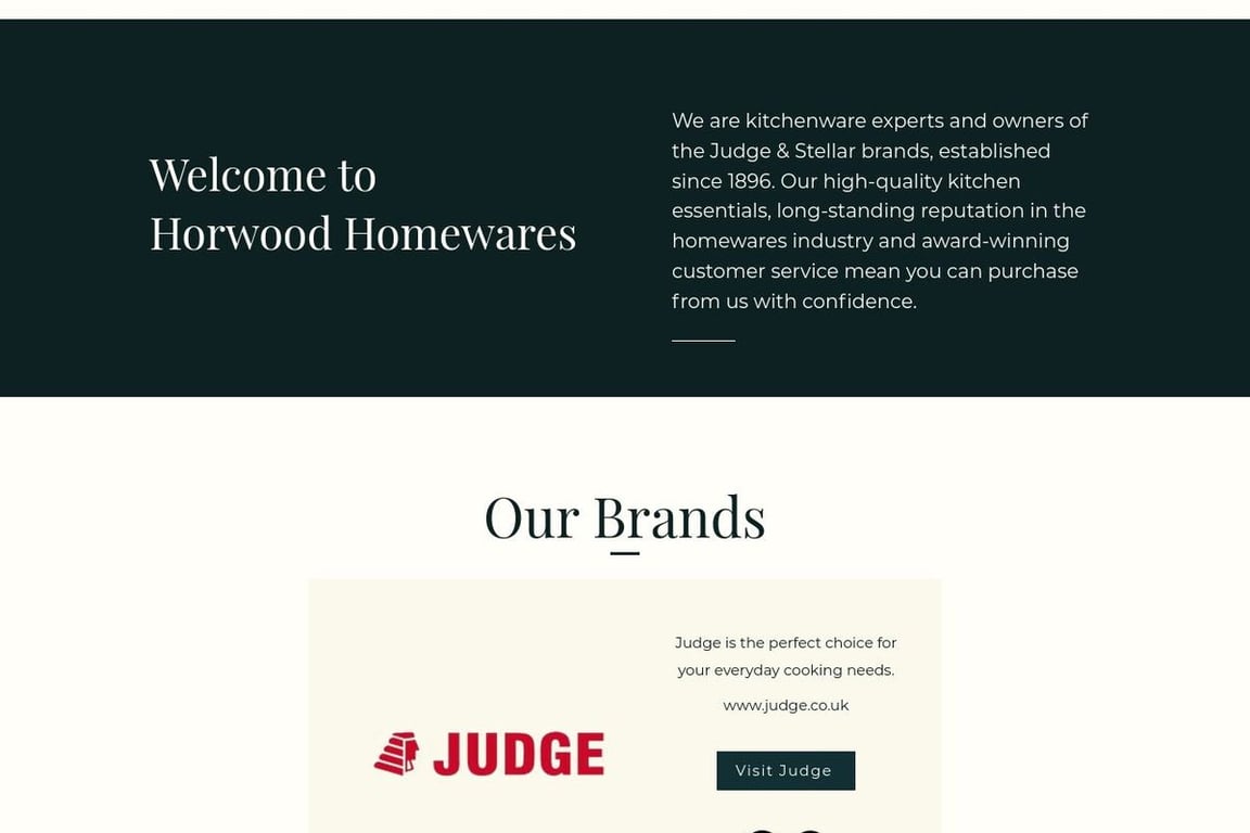 Horwood Homewares homepage