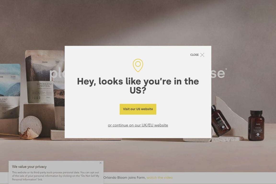 Form Nutrition (US) homepage