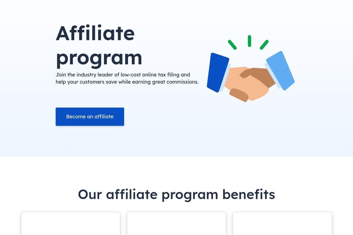 FreeTaxUSA affiliate program signup page
