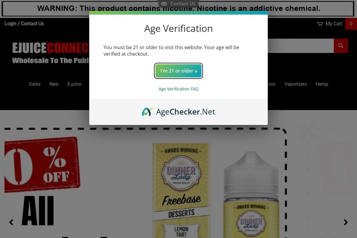 EJuice Connect homepage