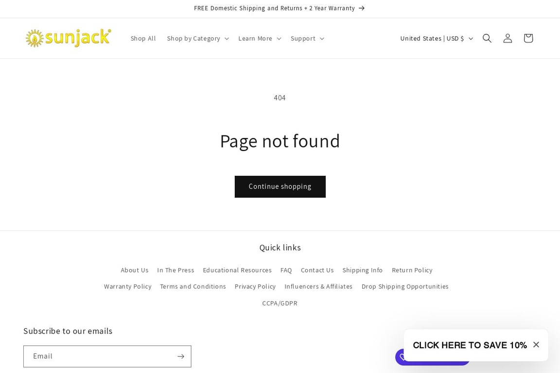 SunJack affiliate program signup page