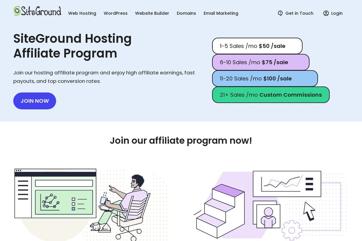 SiteGround affiliate program signup page