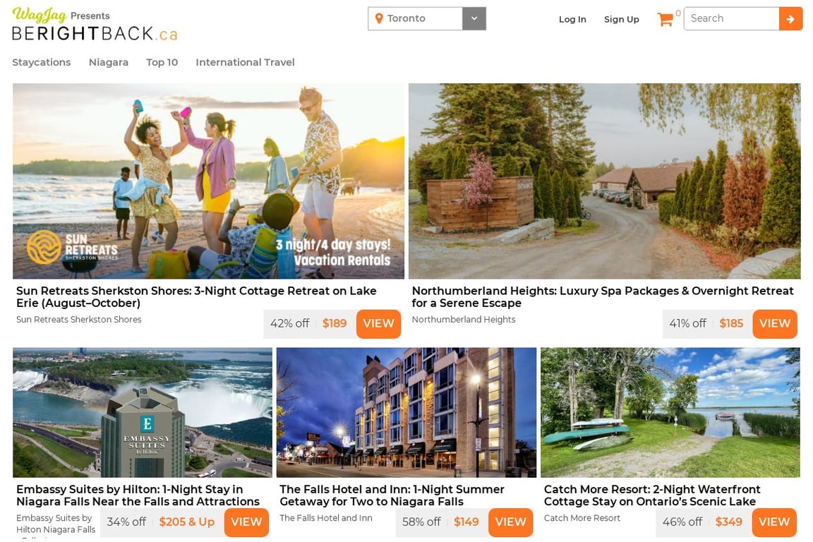 BeRightBack.ca homepage