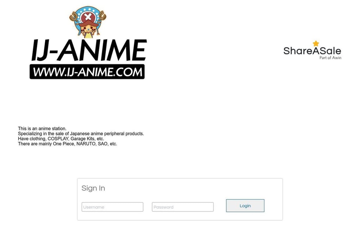 IJ-Anime affiliate program signup page