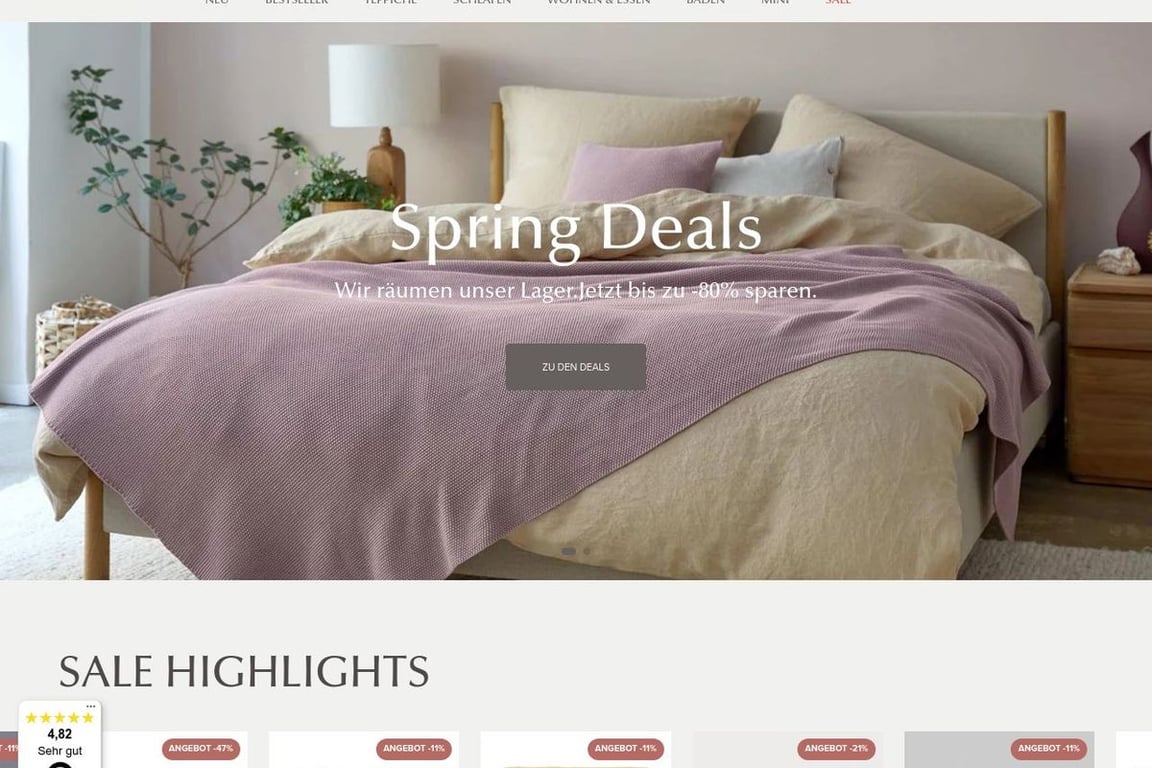 Urbanara homepage