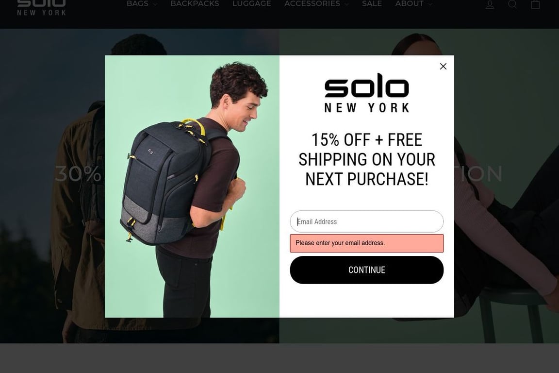 Solo New York homepage