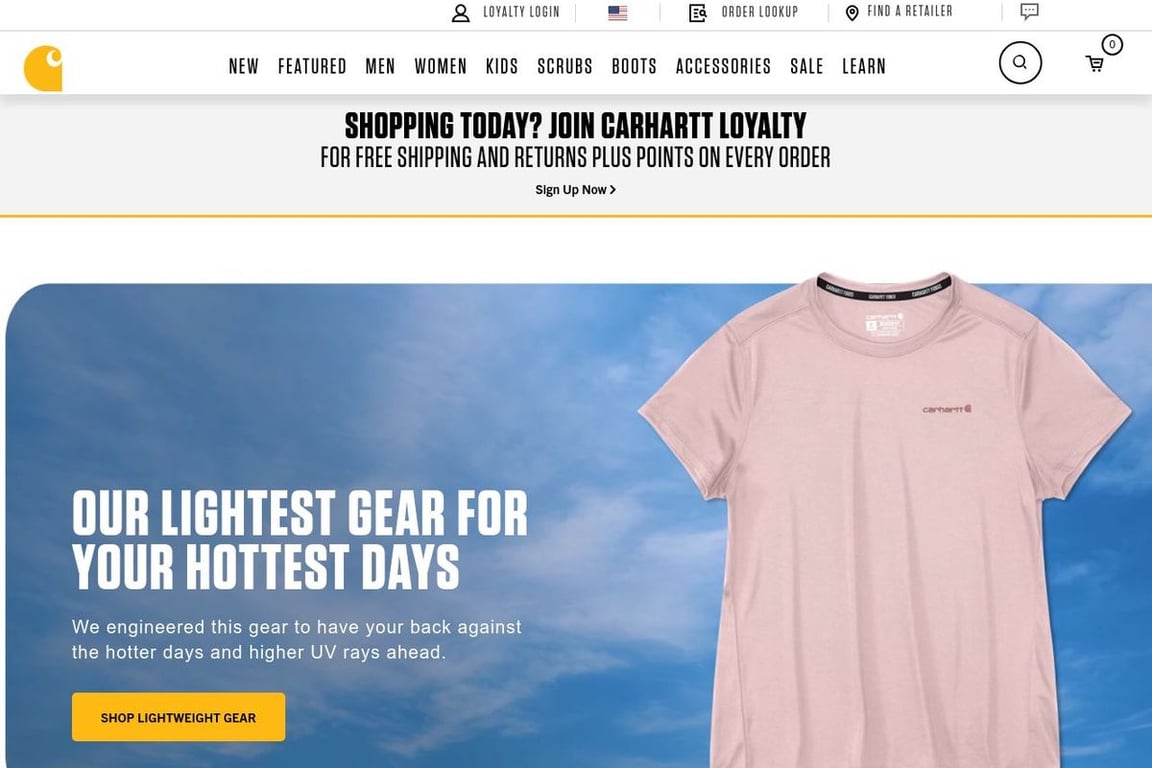 Carhartt homepage