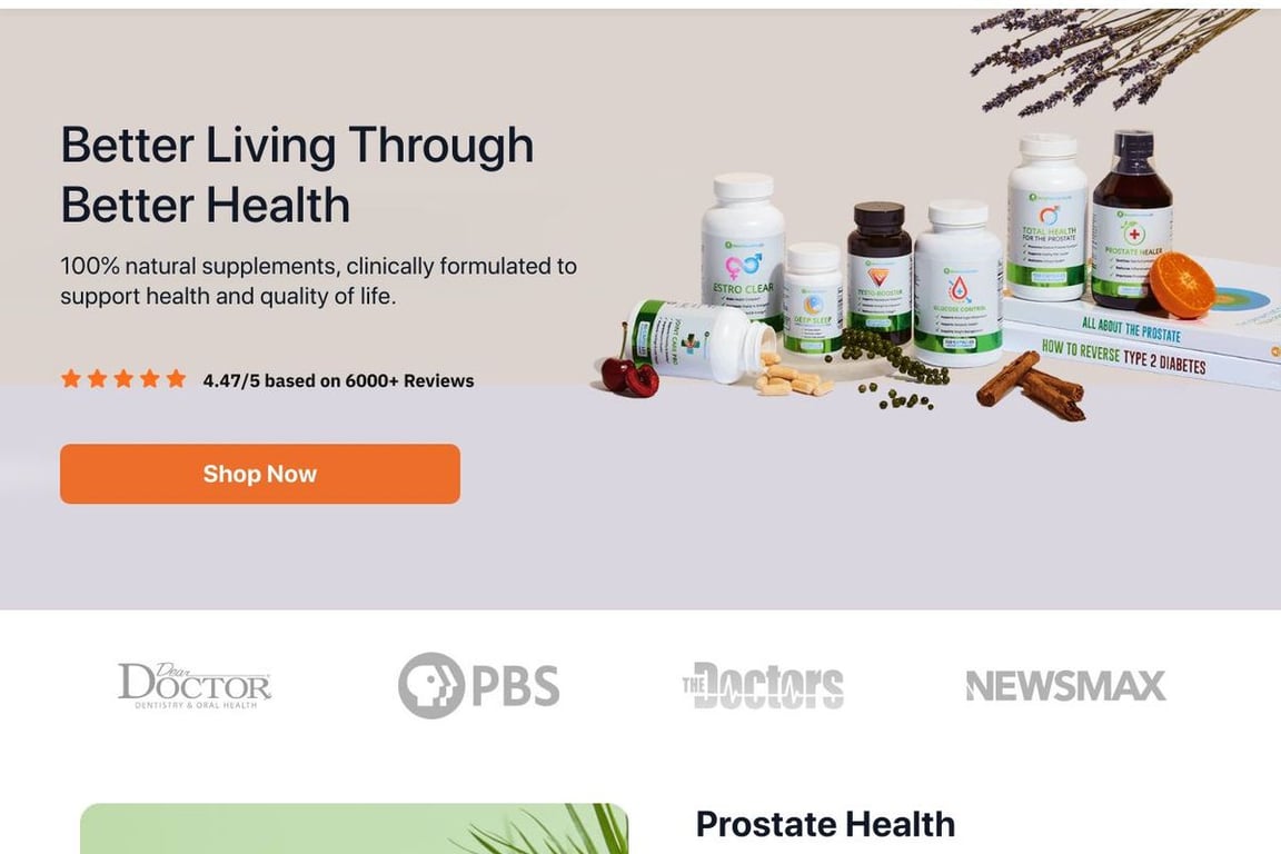 BensNaturalHealth (US) homepage