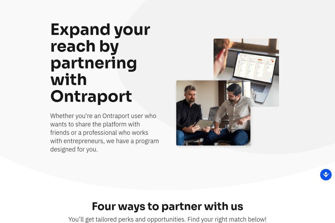 Ontraport affiliate program signup page