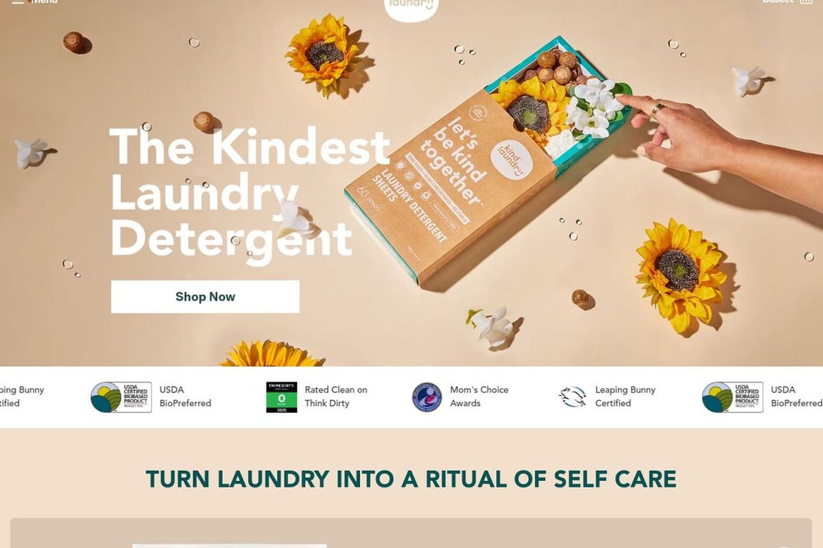 Kind Laundry homepage