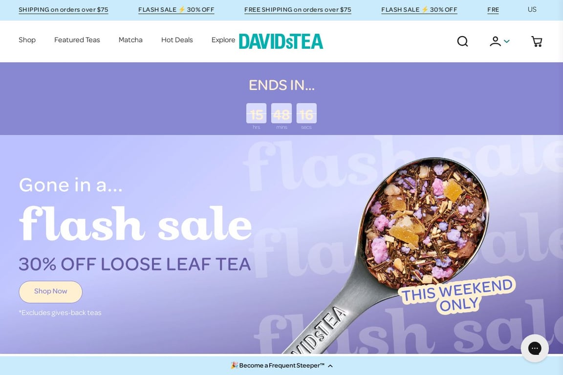 DAVIDsTEA homepage