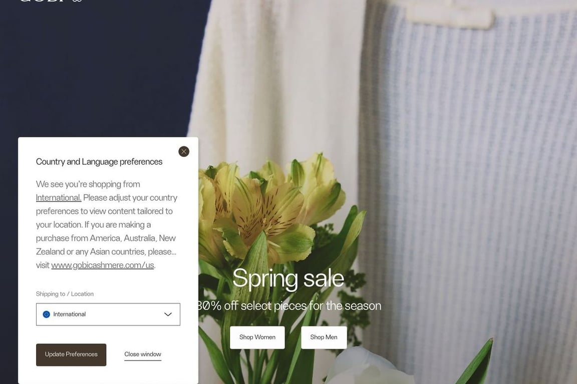 Gobi Cashmere homepage
