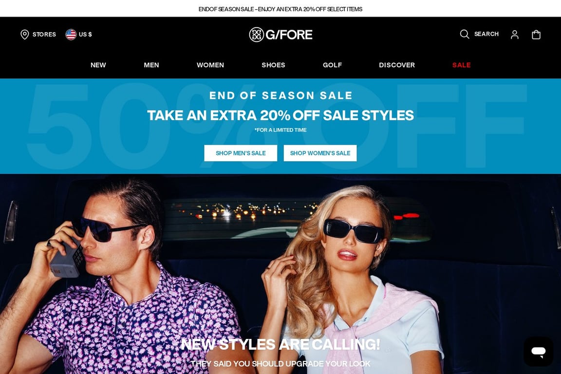 G/FORE homepage