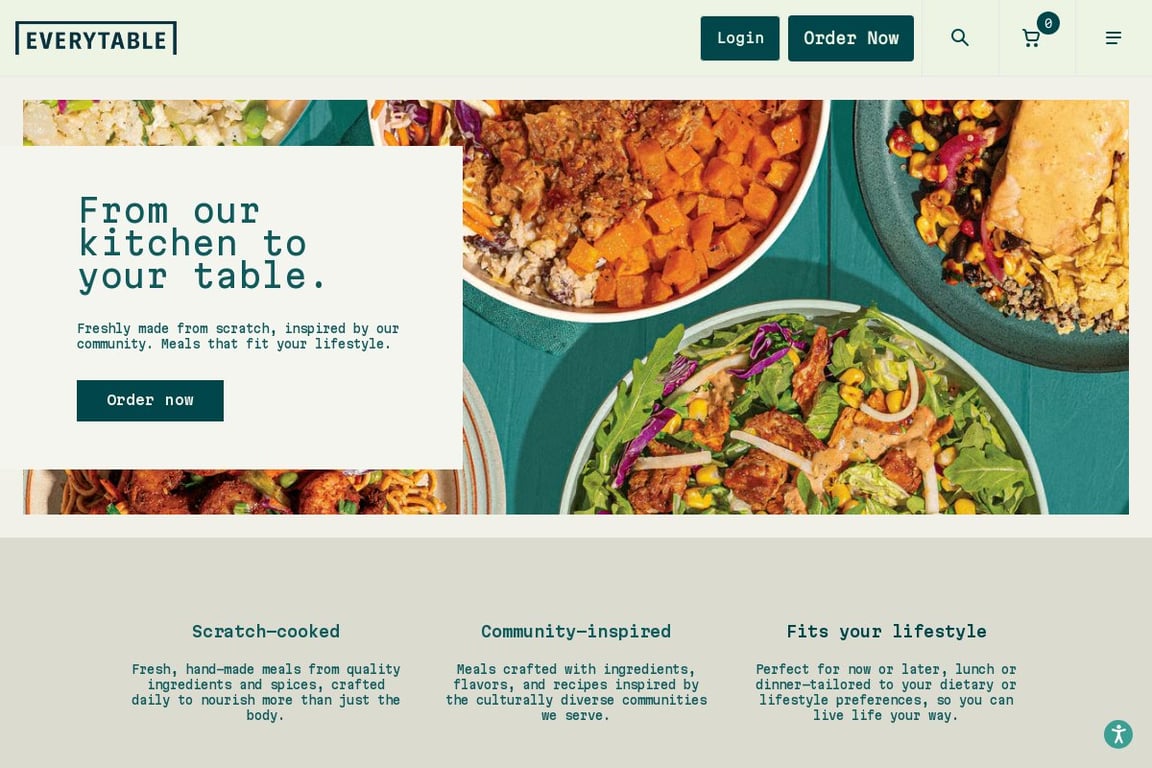 Everytable homepage