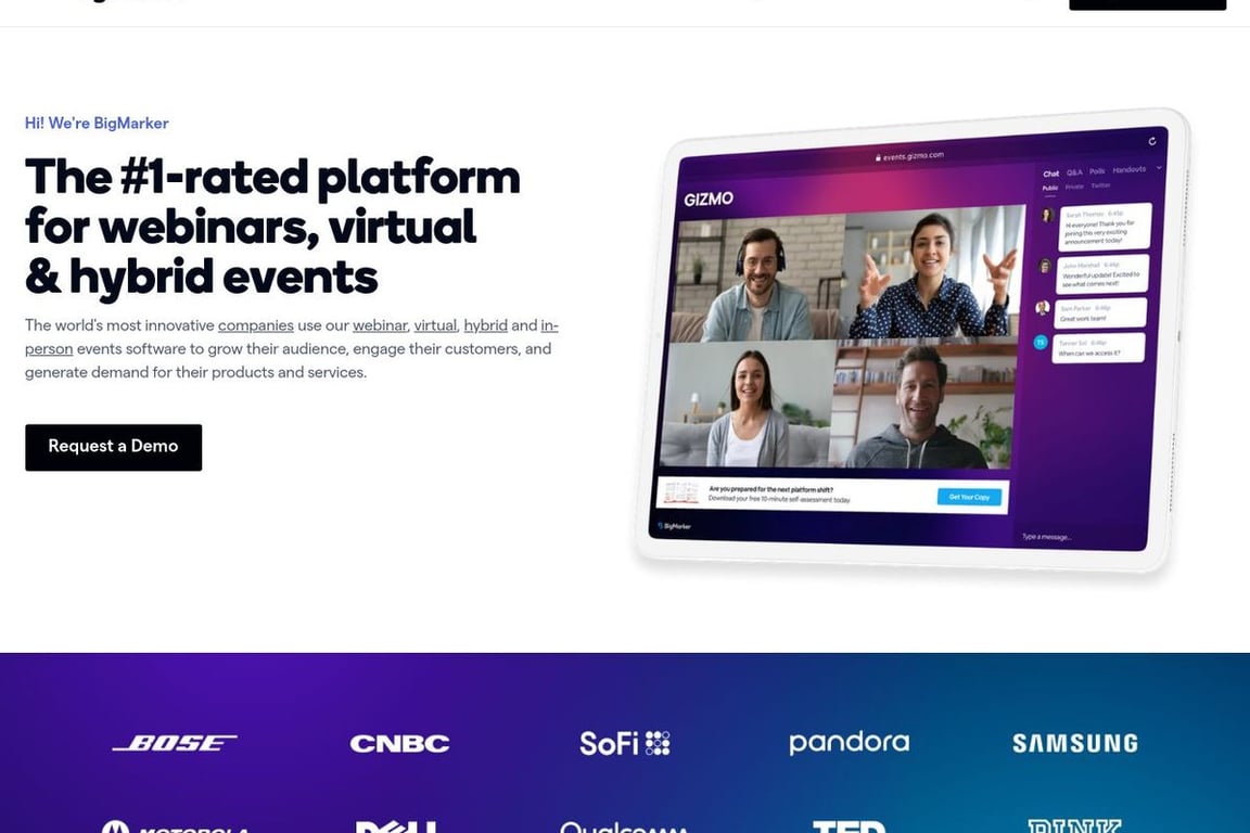 BigMarker homepage